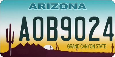 AZ license plate AOB9024