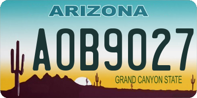 AZ license plate AOB9027