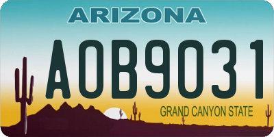 AZ license plate AOB9031