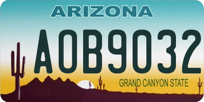 AZ license plate AOB9032