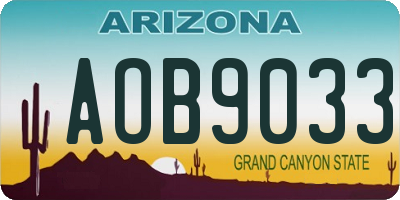 AZ license plate AOB9033