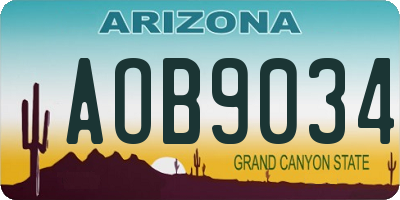 AZ license plate AOB9034