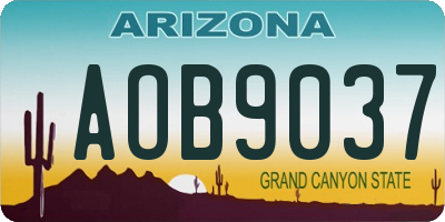 AZ license plate AOB9037