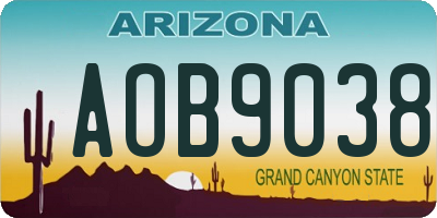 AZ license plate AOB9038