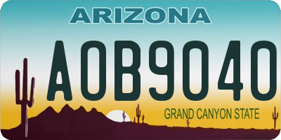 AZ license plate AOB9040