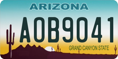 AZ license plate AOB9041