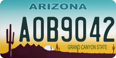 AZ license plate AOB9042