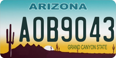 AZ license plate AOB9043