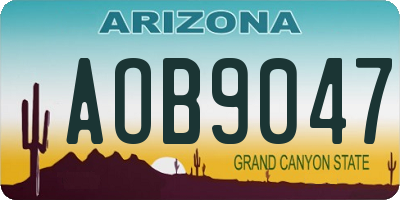 AZ license plate AOB9047