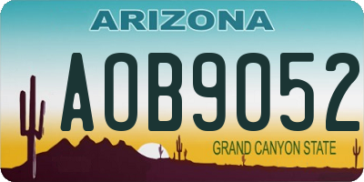 AZ license plate AOB9052