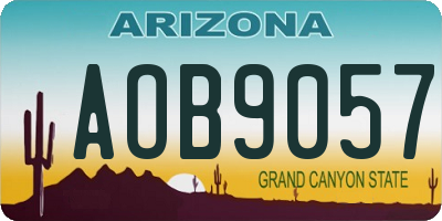 AZ license plate AOB9057