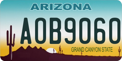 AZ license plate AOB9060
