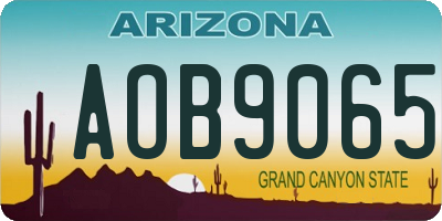 AZ license plate AOB9065