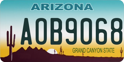 AZ license plate AOB9068