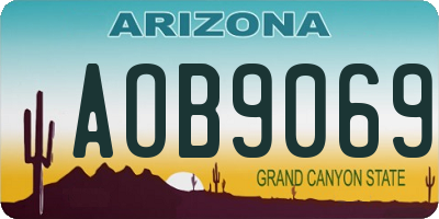 AZ license plate AOB9069