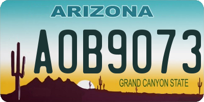 AZ license plate AOB9073