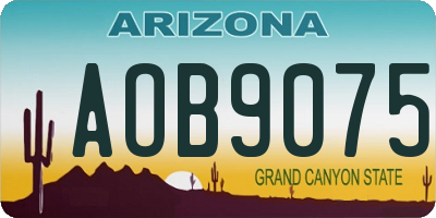 AZ license plate AOB9075