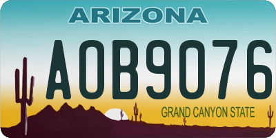 AZ license plate AOB9076