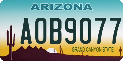 AZ license plate AOB9077