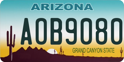 AZ license plate AOB9080