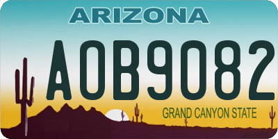 AZ license plate AOB9082