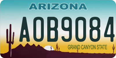 AZ license plate AOB9084