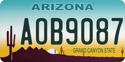 AZ license plate AOB9087