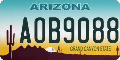 AZ license plate AOB9088