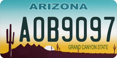 AZ license plate AOB9097