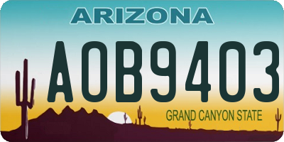 AZ license plate AOB9403