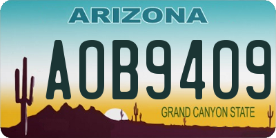 AZ license plate AOB9409
