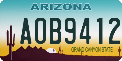 AZ license plate AOB9412