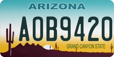 AZ license plate AOB9420