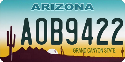 AZ license plate AOB9422