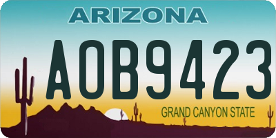 AZ license plate AOB9423