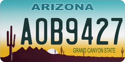 AZ license plate AOB9427
