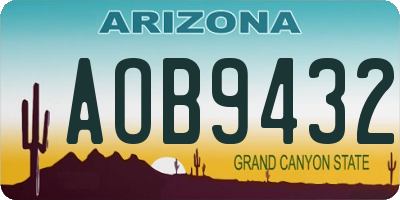 AZ license plate AOB9432