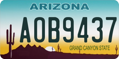 AZ license plate AOB9437