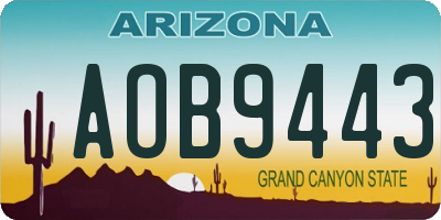 AZ license plate AOB9443