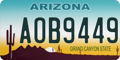 AZ license plate AOB9449