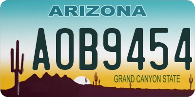 AZ license plate AOB9454