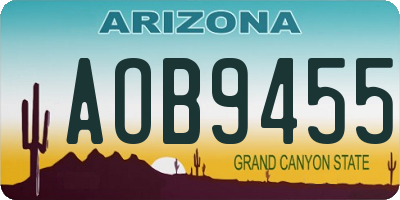 AZ license plate AOB9455