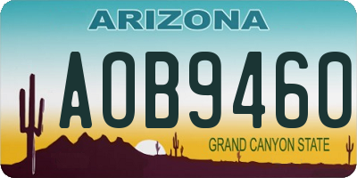 AZ license plate AOB9460