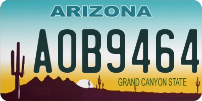 AZ license plate AOB9464