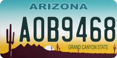 AZ license plate AOB9468
