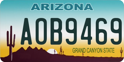 AZ license plate AOB9469