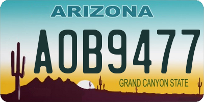 AZ license plate AOB9477
