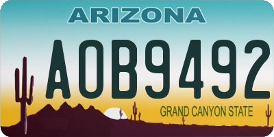 AZ license plate AOB9492