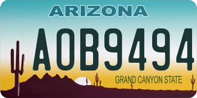 AZ license plate AOB9494