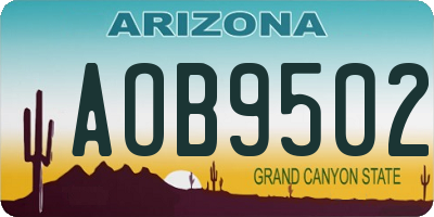 AZ license plate AOB9502